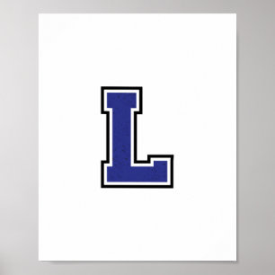 Poster Alphabet L en bleu