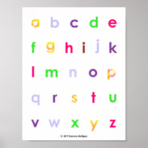 Poster Alphabet Lettres Coques inférieures