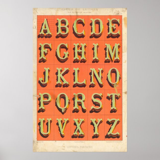 Poster Alphabet (Lettres fantaisie) (Devant)