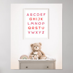 Poster Alphabet Majuscule Orange Lettres Professeur Chamb