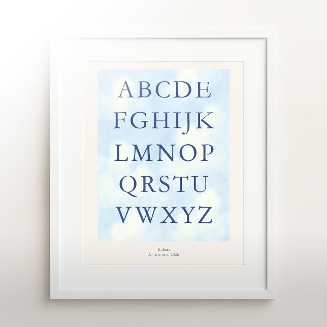 Poster Alphabet – Navy Nursery ABC Wall Art (8x10) (Créateur téléchargé)