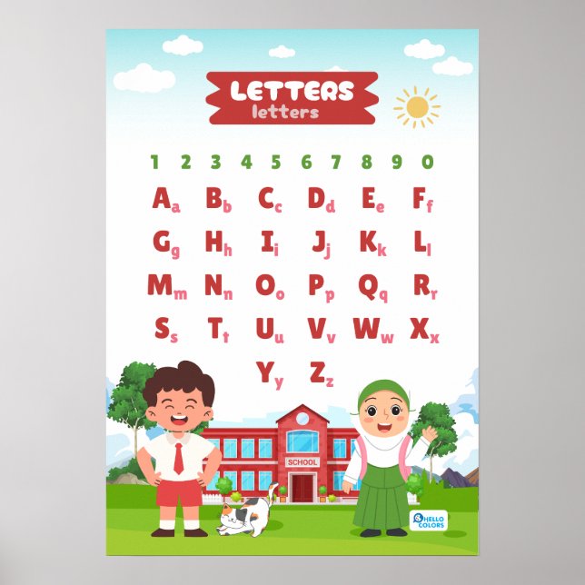 Poster Alphabet & Numbers Educational (Devant)