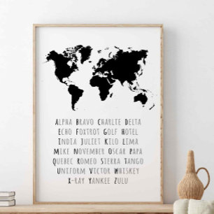 Poster Alphabet phonétique de l'OTAN, Mur de l'aviation