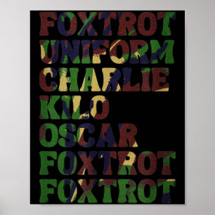 Poster Alphabet phonétique Nato drôle poux de l'armée Ta