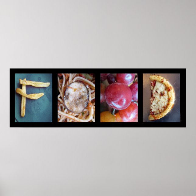 Poster Alphabet Photographie Collage, NOURRITURE Lettre W (Devant)