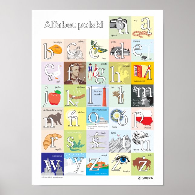 Poster alphabet polonais (Devant)