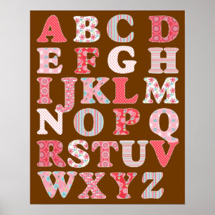 Poster Alphabet pour fille