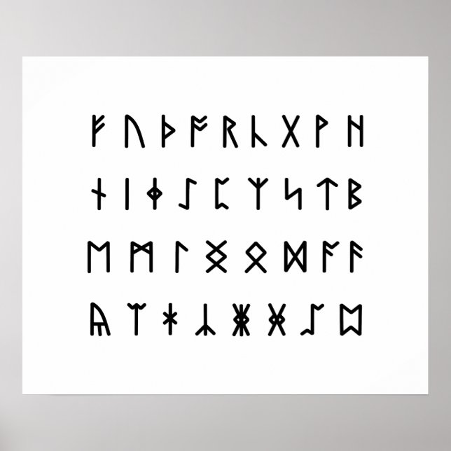 Poster Alphabet Runique [Futhorc] (Devant)