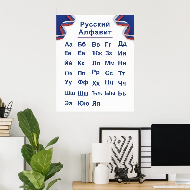 Poster alphabet russe (Bureau à domicile)