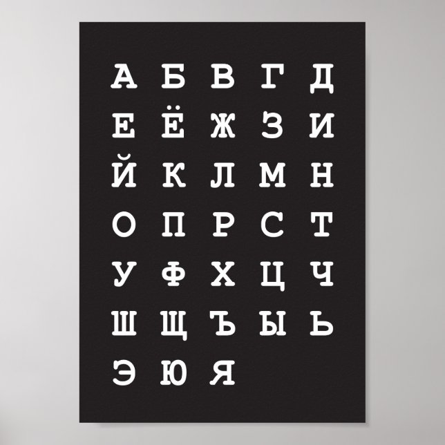 Poster alphabet russe (Devant)