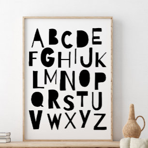 Poster Alphabet scandinave, Décor de la chambre pour enfa