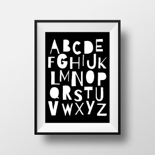 Poster Alphabet scandinave, Décor de la chambre pour enfa