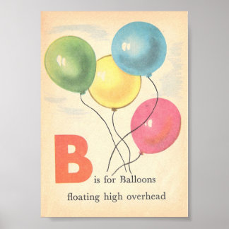 Poster Alphabet Très Vintage, Lettre B