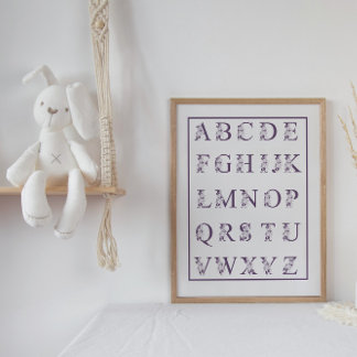 Poster alphabet violet rose