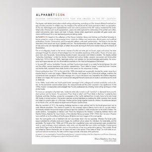 Poster ALPHABÉTICON. Expériences russes... (Texte d'intro