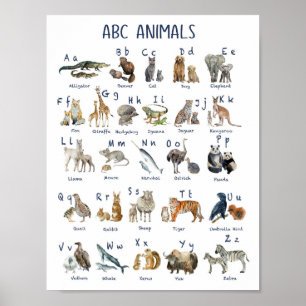 Poster Alphabets animaux de retour à l'école