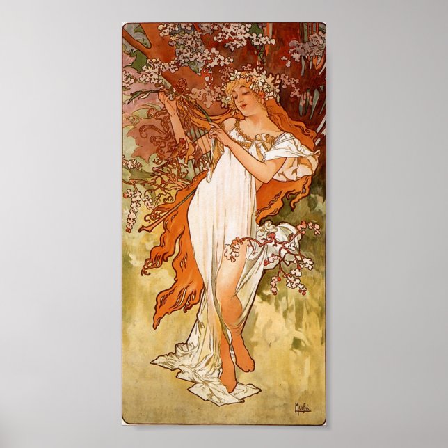 Poster Alphons Mucha Spring (Devant)