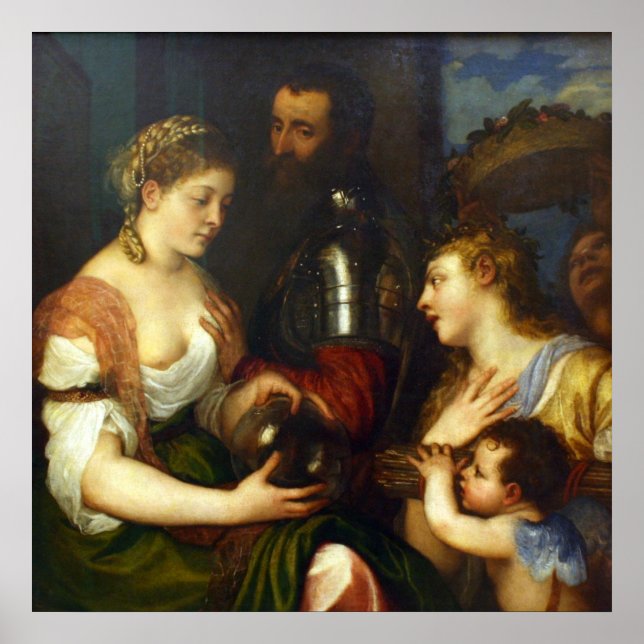 Poster Alphonse d'Alvalos, Marquis du Vasto - Titien (Devant)