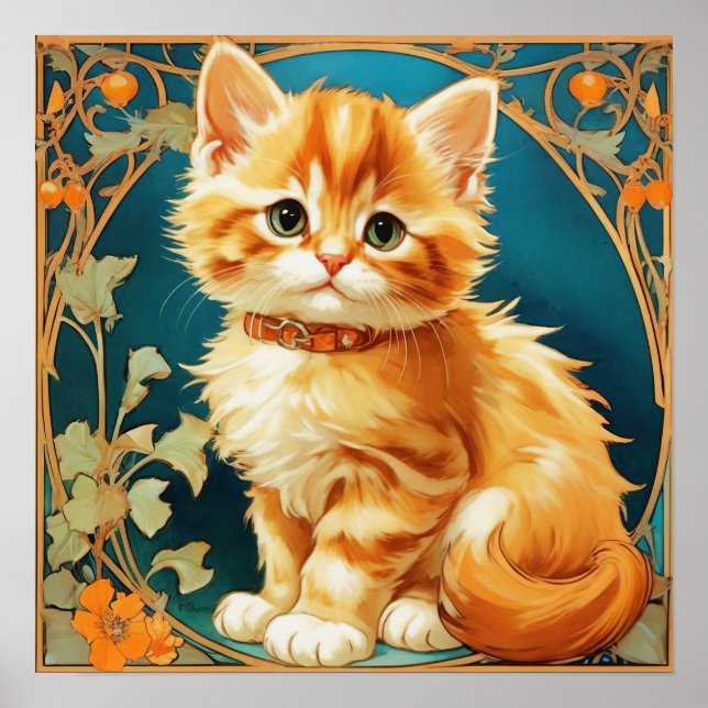 Poster Alphonse Mucha Art Nouveau Chat (Devant)