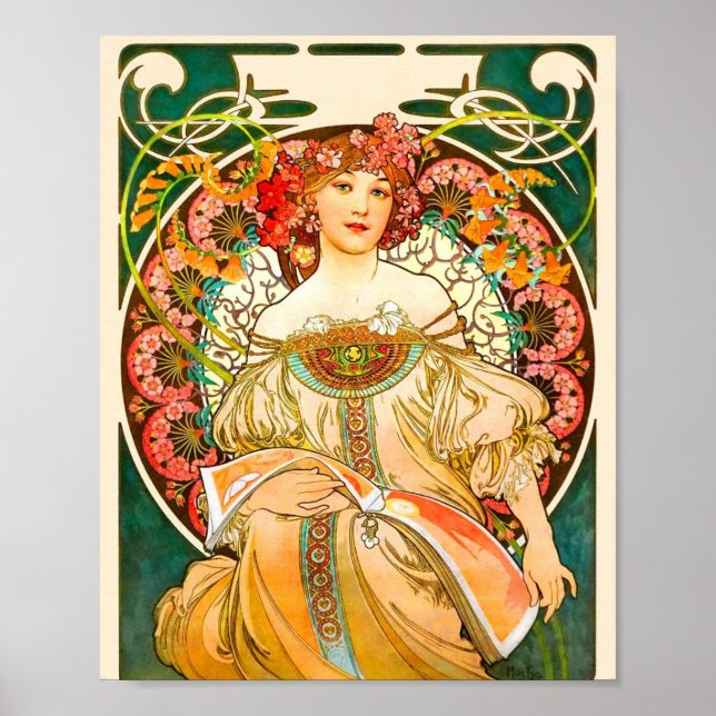 Poster Alphonse Mucha Art Nouveau Daydream (Devant)