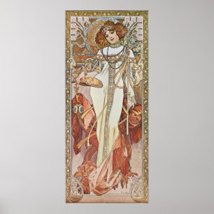 Poster Alphonse Mucha. Automne/Autumn, c.1903