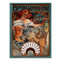 Alphonse Mucha Biscuits Lefevre Utile Speckled De