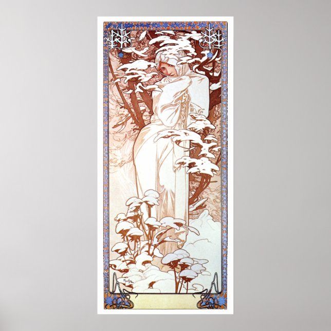 Poster Alphonse Mucha - Blanc d'hiver (Devant)