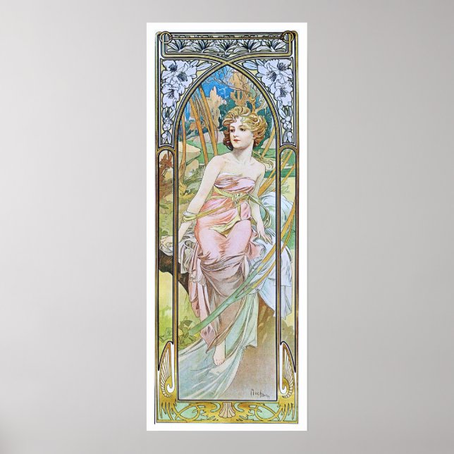 Poster Alphonse Mucha. Evoile Du Matin (Devant)