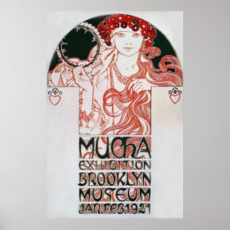 Poster Alphonse Mucha. Exposition Mucha, 1921