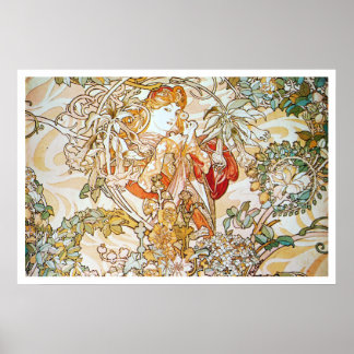 Poster Alphonse Mucha. Femme A La Marguerite 1900