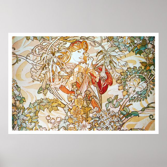 Poster Alphonse Mucha. Femme A La Marguerite 1900 (Devant)