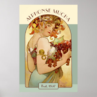 Poster Alphonse Mucha Fruit Cuisine / Entreprise prospère