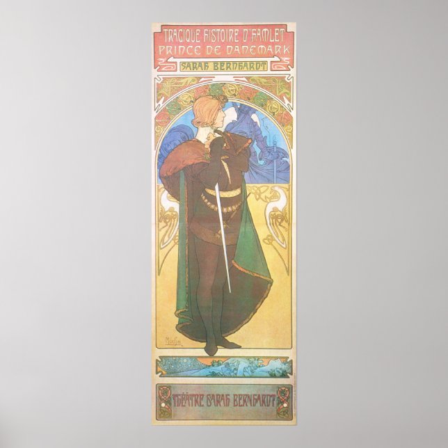 Poster Alphonse Mucha. Hamlet, 1899 (Devant)