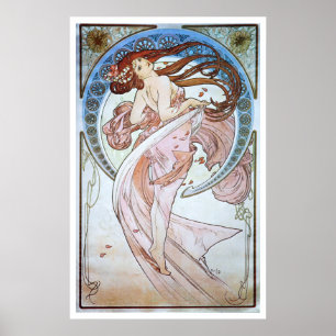 Poster Alphonse Mucha. La Danse/danse, 1898