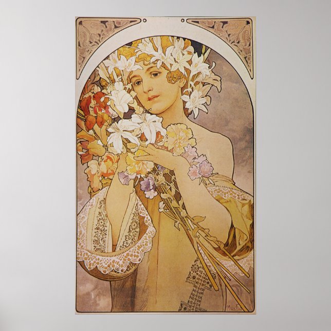 Poster Alphonse Mucha. La Fleur/Fleurs, c.1897 (Devant)