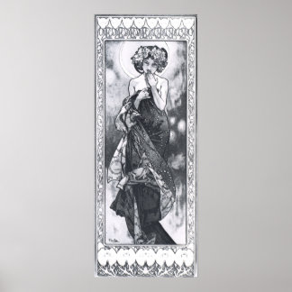 Poster Alphonse Mucha. La Lune/Moon 1902