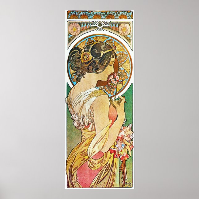 Poster Alphonse Mucha. La Primevere/Polyanthus, 1899 (Devant)