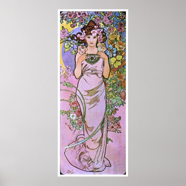 Poster Alphonse Mucha. La Rose/Rose, 1897 (Devant)