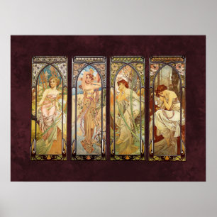 Poster Alphonse Mucha, Le Temps du Jour
