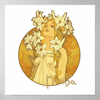 Poster Alphonse Mucha - Les Fleurs