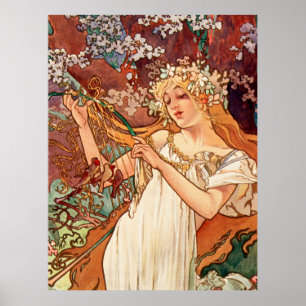 Poster Alphonse Mucha, Les Saisons (1896) Printemps