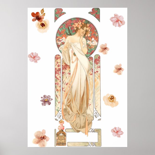Poster Alphonse Mucha - Lithographie de l'essence de Sylv (Devant)