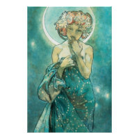 Alphonse Mucha Lune Clair De Lune Art Nouveau