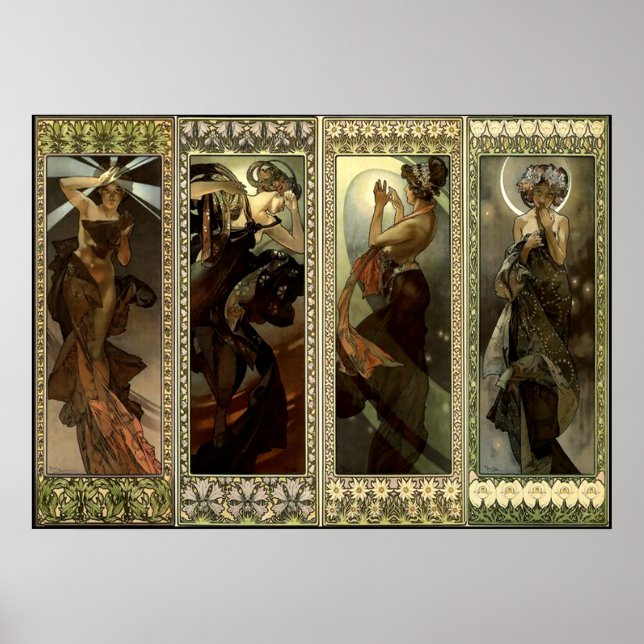 Poster Alphonse Mucha Magnifique femme Art Nouveau #34 (Devant)