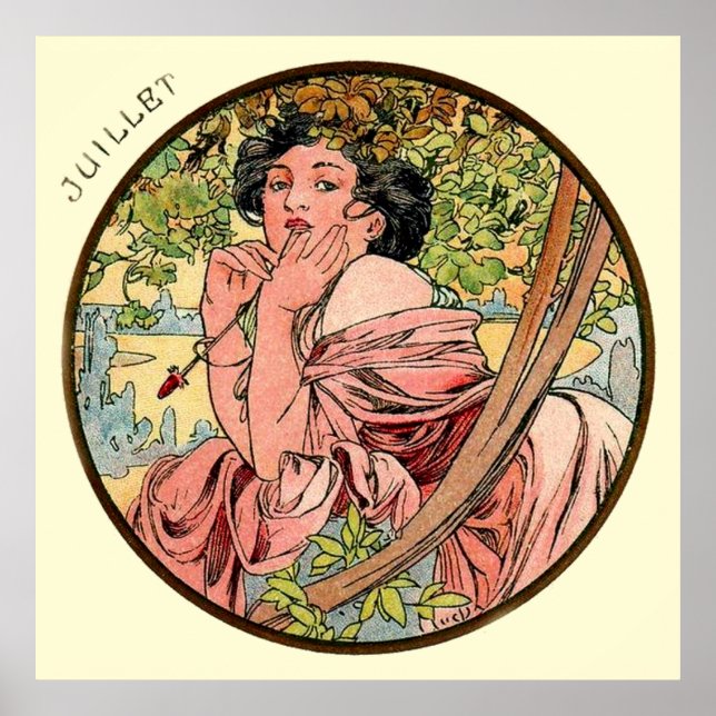 Poster Alphonse Mucha Mois De Juillet (Devant)