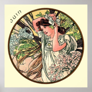 Poster Alphonse Mucha Mois De Juin