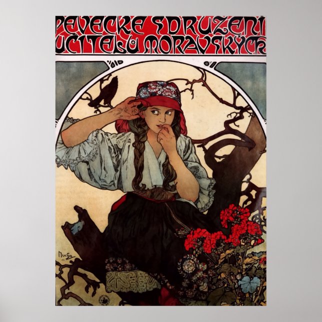 Poster Alphonse Mucha Moravian Teacher's Choir GalleryHD (Devant)