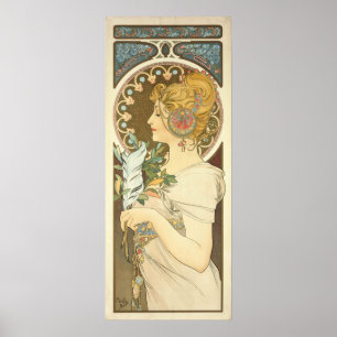 Poster Alphonse Mucha Peinture plein saignement