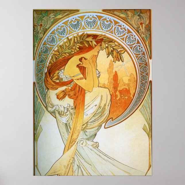 Poster Alphonse Mucha - Poésie (Devant)