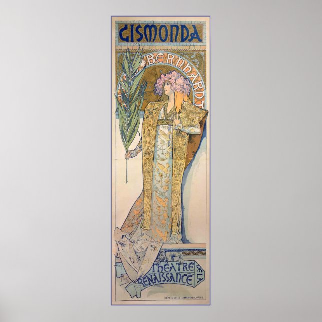 Poster Alphonse Mucha - Sarah Bernhard Peinture (Devant)